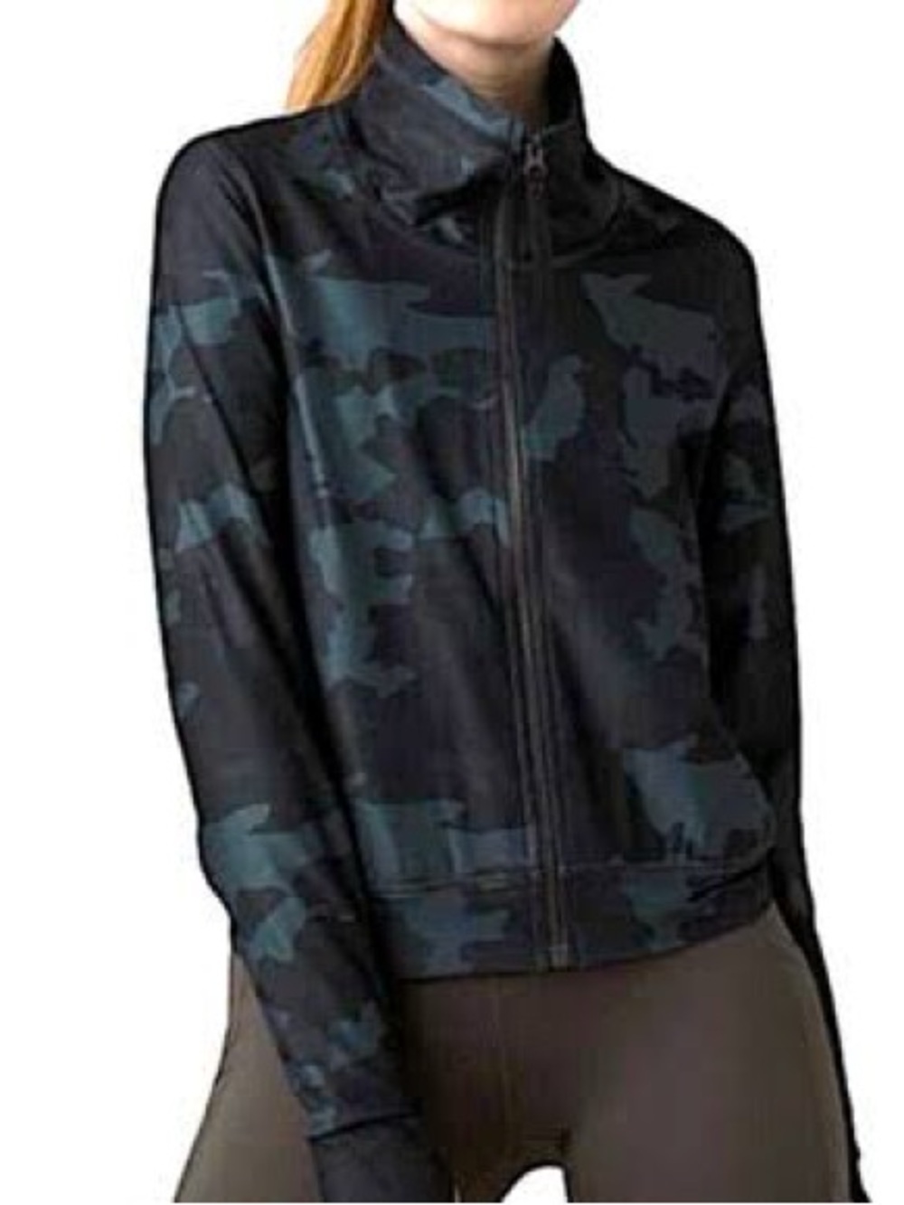 Prana Layne Zip Up Jacket Black & Grey Camo Medium